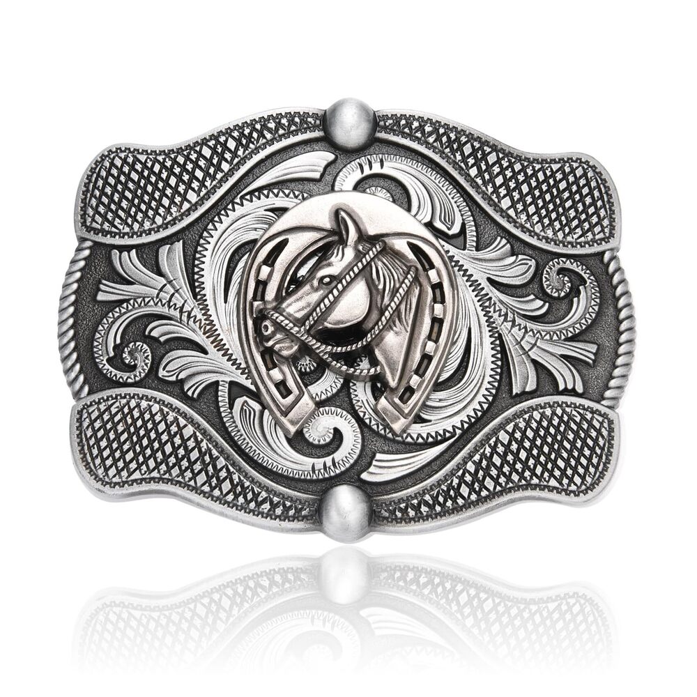 4389 Western Belt Buckle Horse Shoe Belt Buckles and Belt Buckles